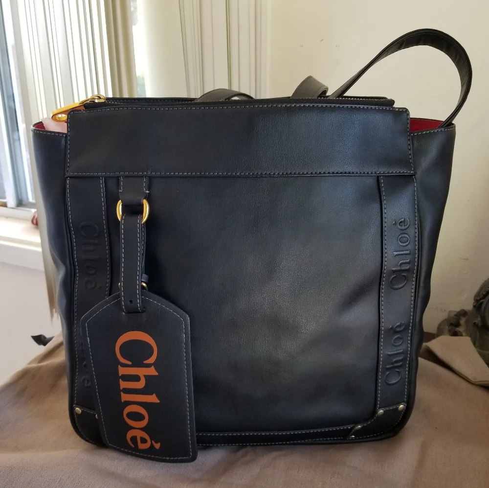 Sale!! Chloe black eden big like new tote bag - Picture 1 of 16